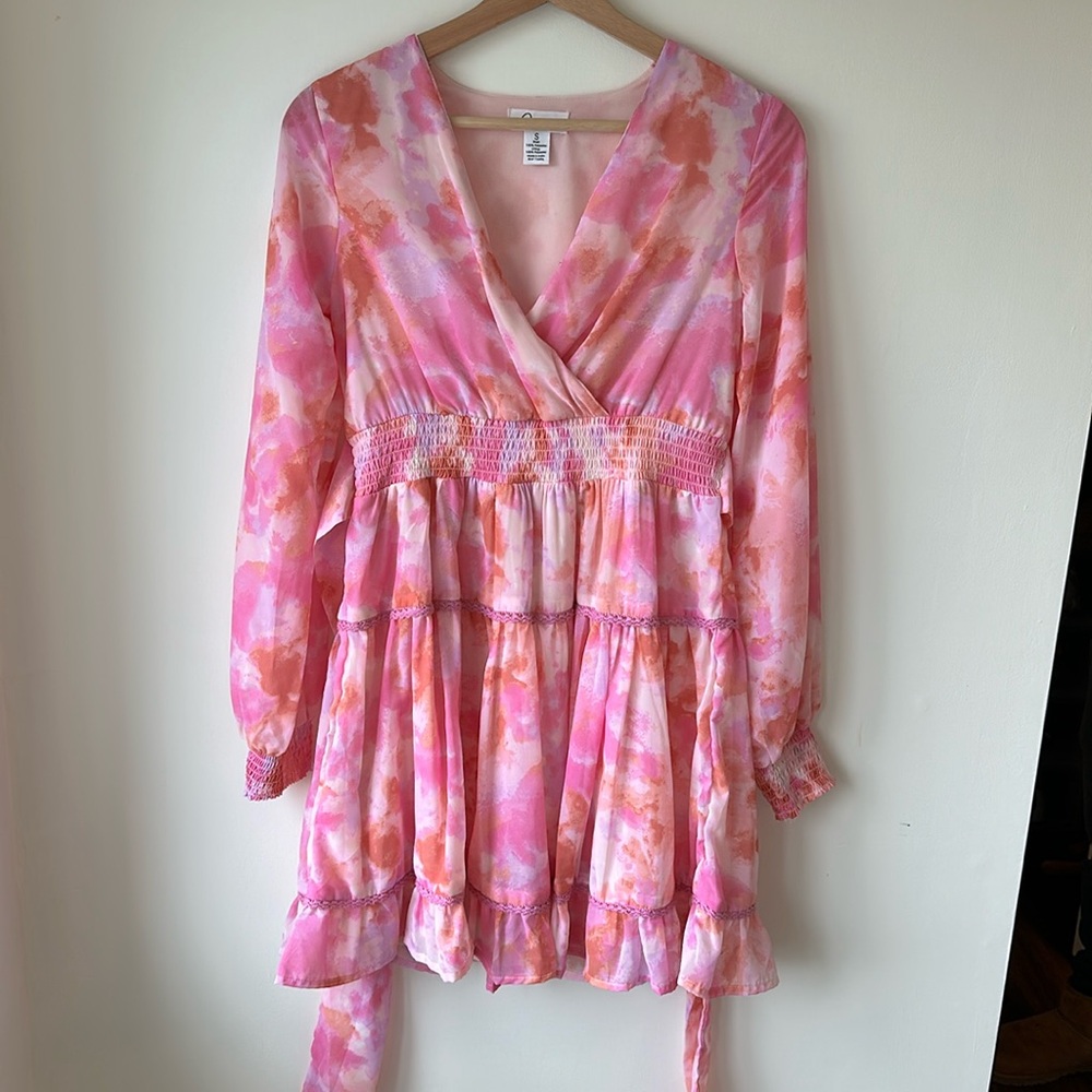 Pink multi color dress